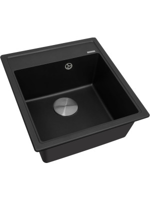 Кухонная мойка ZorG Rock 46 Premium black metallic сбоку