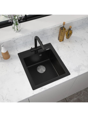 Кухонная мойка ZorG Rock 46 Premium black metallic интерьер