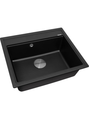 Кухонная мойка ZorG Rock 60 Premium black metallic сбоку