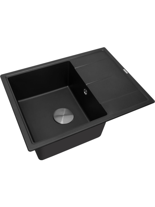 Кухонная мойка ZorG Rock 65 Premium black metallic сбоку
