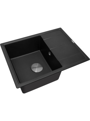 Кухонная мойка ZorG Rock 65 Premium black metallic сбоку
