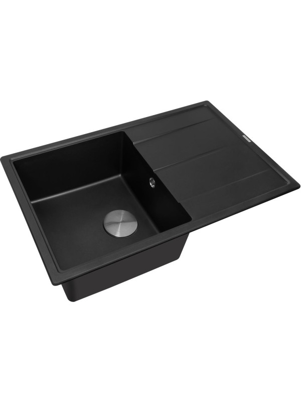Кухонная мойка ZorG Rock 78 Premium black metallic сбоку