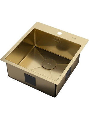 Кухонная мойка ZorG Zerox 46 IF PVD Gold сбоку