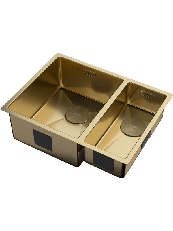 Кухонная мойка ZorG Zerox 58-2 U / IF-R PVD Gold сбоку