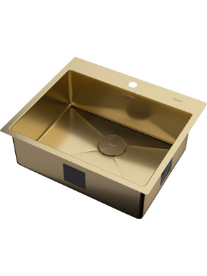 Кухонная мойка ZorG Zerox 59 IF PVD Gold сбоку