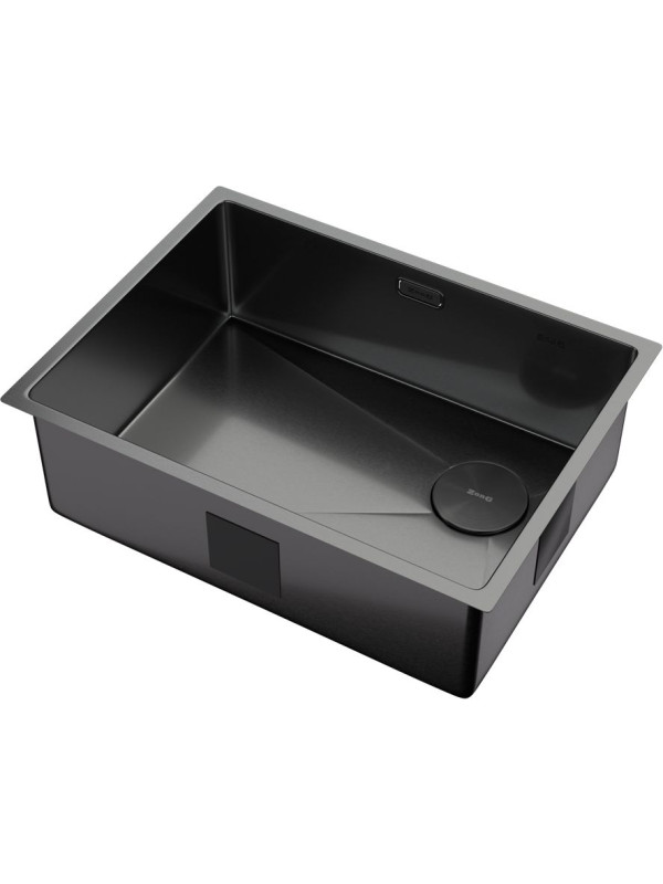 Кухонная мойка ZorG Zerox 59 U / IF Side SF PVD Gunblack сбоку