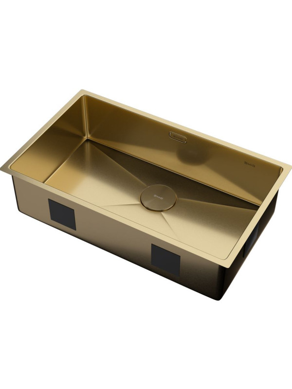 Кухонная мойка ZorG Zerox 74 U / IF PVD Gold сбоку