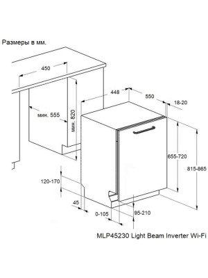 Посудомоечная машина Maunfeld MLP45230 Light Beam Inverter Wi-Fi схема
