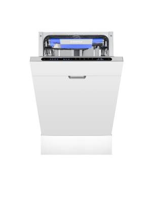 Посудомоечная машина Maunfeld MLP45331T Light Beam Wi-Fi спереди с открытой дверцей