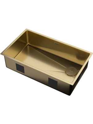 Кухонная мойка ZorG Zerox 74 U / IF Side SF PVD Gold сбоку
