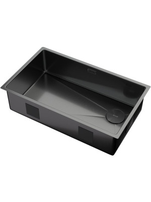 Кухонная мойка ZorG Zerox 74 U / IF Side SF PVD Gunblack сбоку