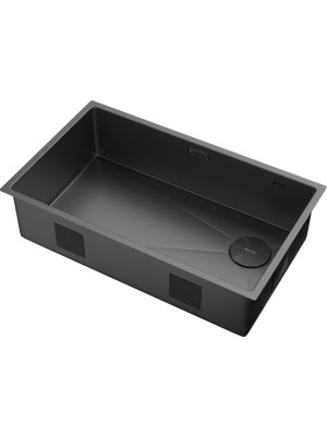 Кухонная мойка ZorG Zerox 74 U / IF Side SF Zurinox PVD Gunblack сбоку