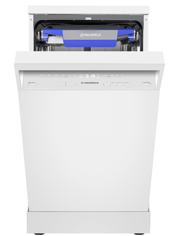 Посудомоечная машина Maunfeld MWF45230W спереди с открытой дверцей