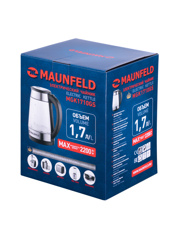 Электрочайник Maunfeld MGK1710GS коробка