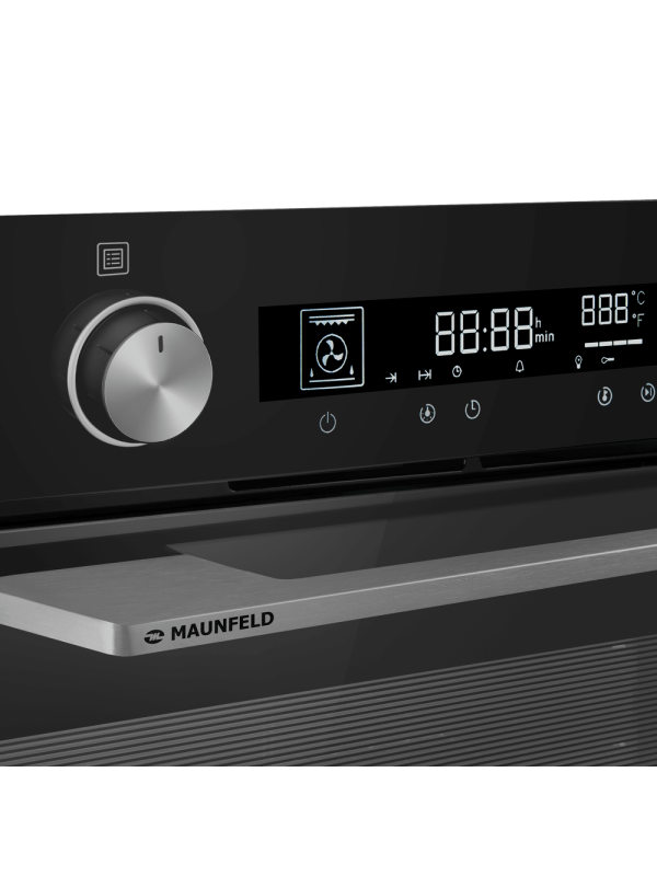 Электрический духовой шкаф Maunfeld AEOH6066B Black вблизи