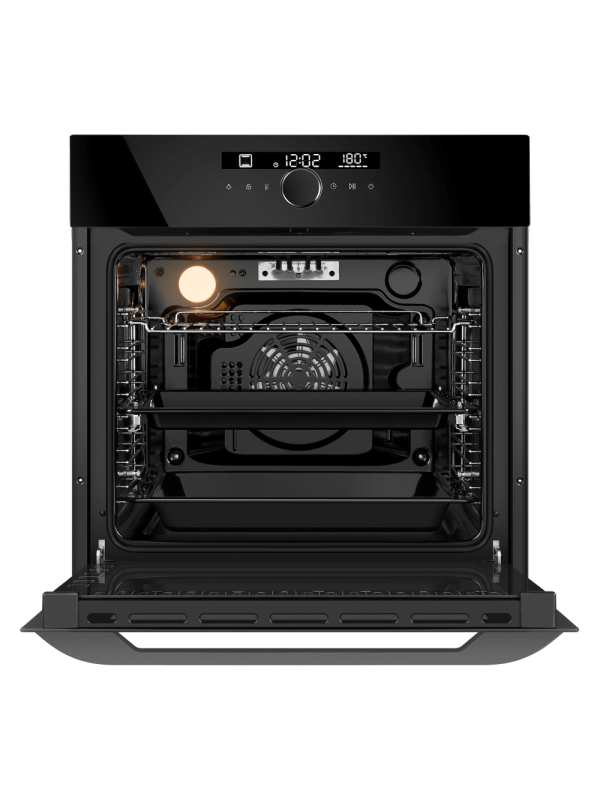 Электрический духовой шкаф Maunfeld EOEH7613B Glossy Black спереди