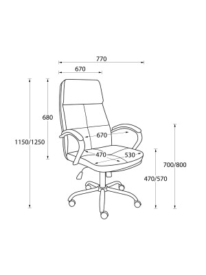 Кресло компьютерное AksHome Немига 1 черный схема