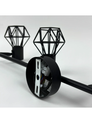 Потолочный светильник truEnergy GEOMETRY с четырьмя плафонами черный (40 Вт) сзади