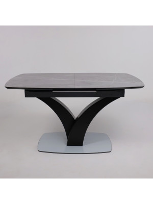 Кухонный стол Аврора Нотр Дам Moderne камень серый Greys Grey/черный матовый 6