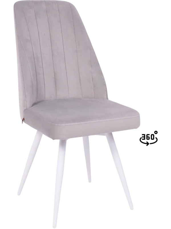 Стул MamaDoma Leonard M-R1 360 платиновый/белый