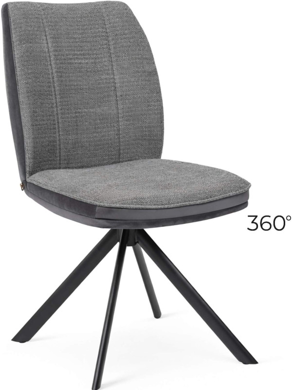 Стул MamaDoma Smart-R 360 графит шенилл и гематит велюр/черный