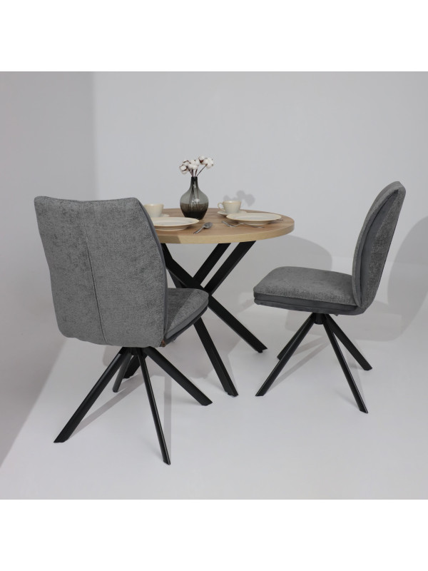 Стул MamaDoma Smart-R 360 графит шенилл и гематит велюр/черный 11