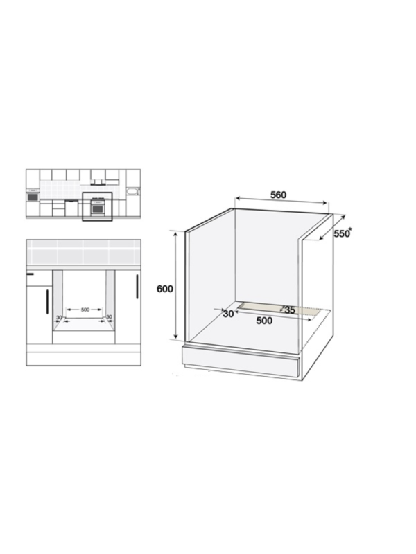 Электрический духовой шкаф Schtoff Decor 1200 Black схема 2