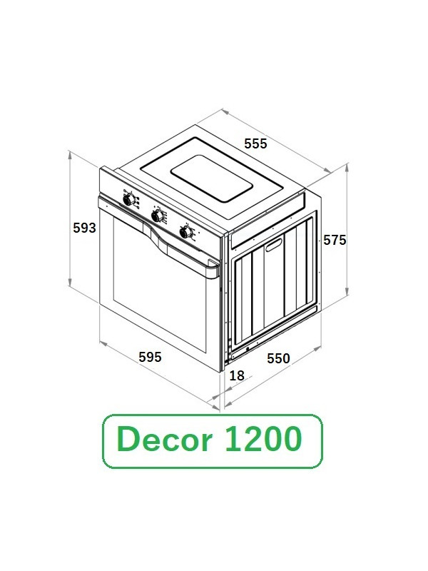 Электрический духовой шкаф Schtoff Decor 1200 Black схема 5