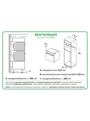 Электрический духовой шкаф Schtoff Decor 1200 Black схема 3