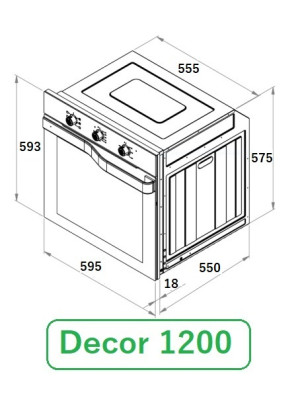 Электрический духовой шкаф Schtoff Decor 1200 Black схема 5