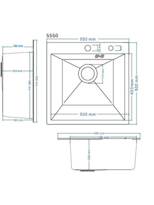 Кухонная мойка Schtoff Best Decor Silver 5550 (комплект коландер металл + дозатор серебро) 5