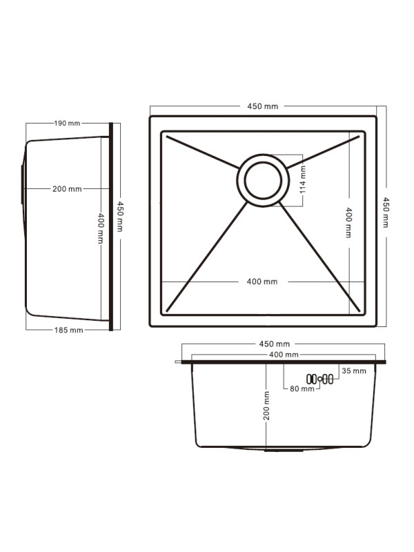 Кухонная мойка Schtoff Undermount Best Decor Silver 4545 (комплект коландер + дозатор серый) 5