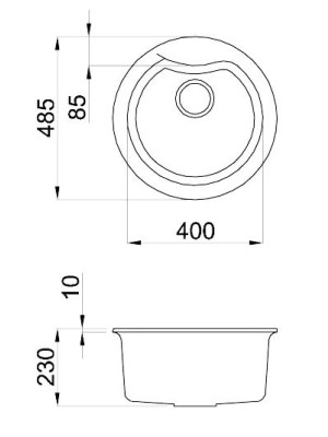 Кухонная мойка Elleci Ego Round M79 Aluminium схема