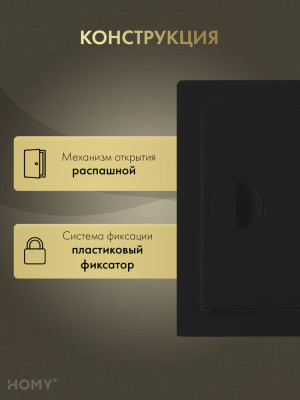 Люк ревизионный 20×20 см чёрный, HOMY Air DR2020-B конструкция