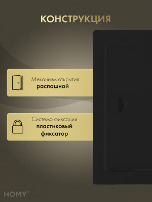 Люк ревизионный 15×30 см чёрный, HOMY Air DR1530-B конструкция