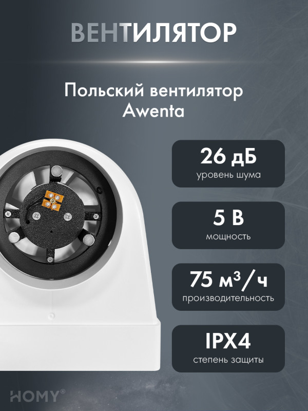 Вентилятор потолок 100 теневая решетка 125 адаптер AOS125WS вентилятор