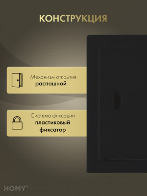Люк ревизионный 40×40 см чёрный, HOMY Air DR4040-B  конструкция