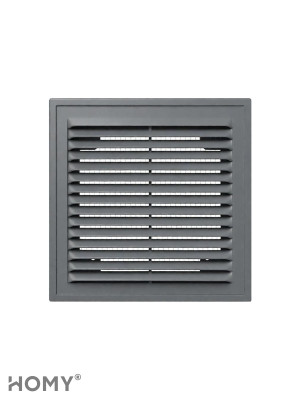 Решётка вентиляционная с рамкой 25×25 графит, HOMY VR2525-G 1