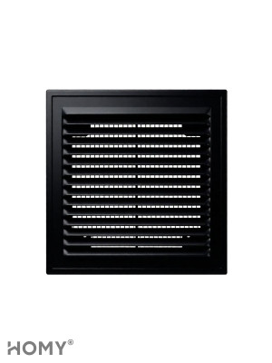 Решётка вентиляционная с рамкой 25×25 чёрная, HOMY VR2525-B 1