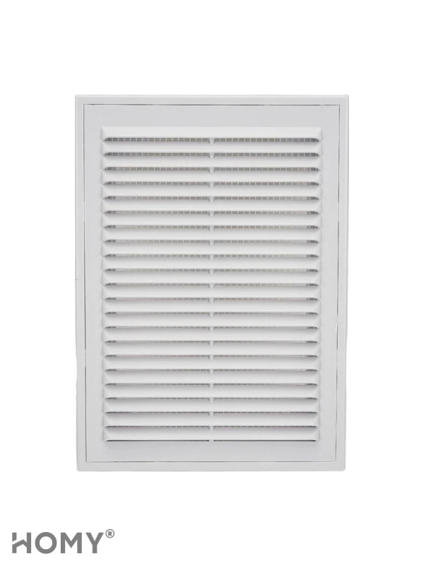 Решётка вентиляционная с рамкой 15×20 белая, HOMY VR1520-W 1