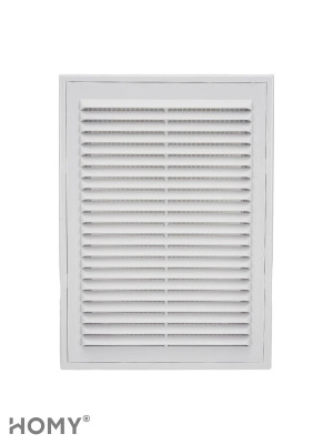 Решётка вентиляционная с рамкой 15×20 белая, HOMY VR1520-W 1