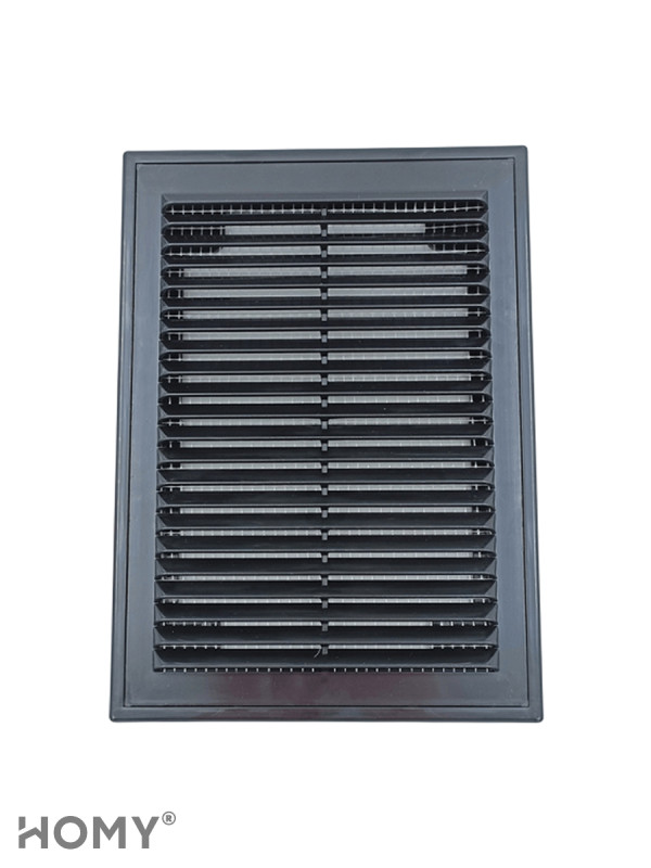 Решётка вентиляционная с рамкой 15×20 чёрная, HOMY VR1520-B 1