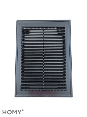 Решётка вентиляционная с рамкой 15×20 чёрная, HOMY VR1520-B 1