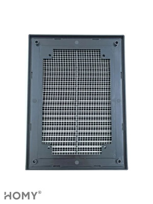 Решётка вентиляционная с рамкой 15×20 чёрная, HOMY VR1520-B 2