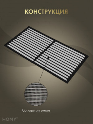 Вставка вентиляционная 11×22 см чёрная, HOMY Air VI1122-B конструкция