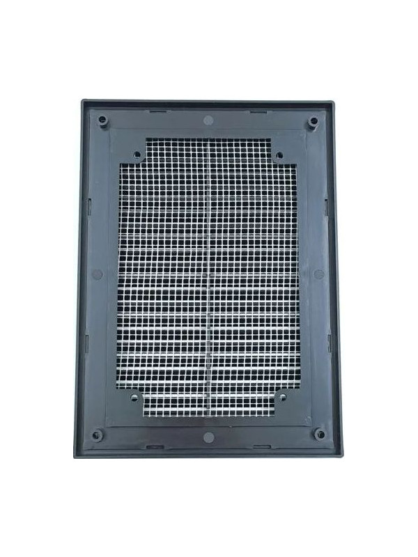 Решётка вентиляционная с рамкой 18×25 чёрная, HOMY VR1825-B сзади