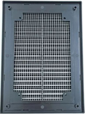 Решётка вентиляционная с рамкой 18×25 чёрная, HOMY VR1825-B сзади