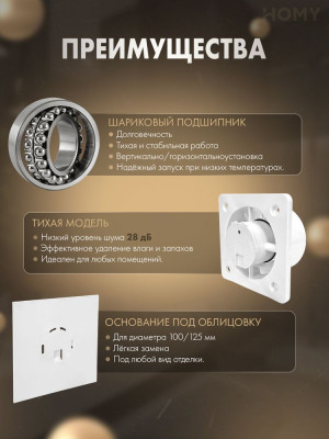 Вентилятор влажность без стекла клапан Dream100H-PWG-DK100 преим