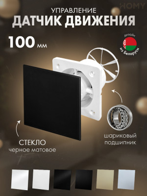 Вентилятор 100 движ черный мат клапан Dream100M-GBM-DK100