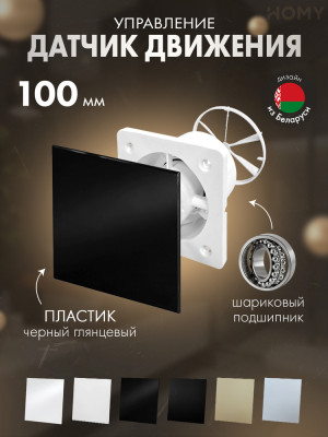 Вентилятор 100 движ черный глянец клапан Dream100M-PBP-DK100